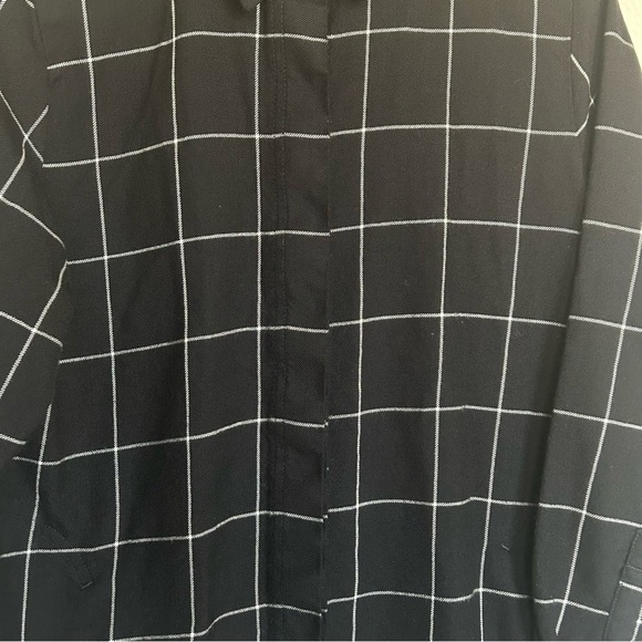 Vintage Pendleton Wool Flannel Black Plaid Striped Button Style Pockets Med … - Picture 3 of 7